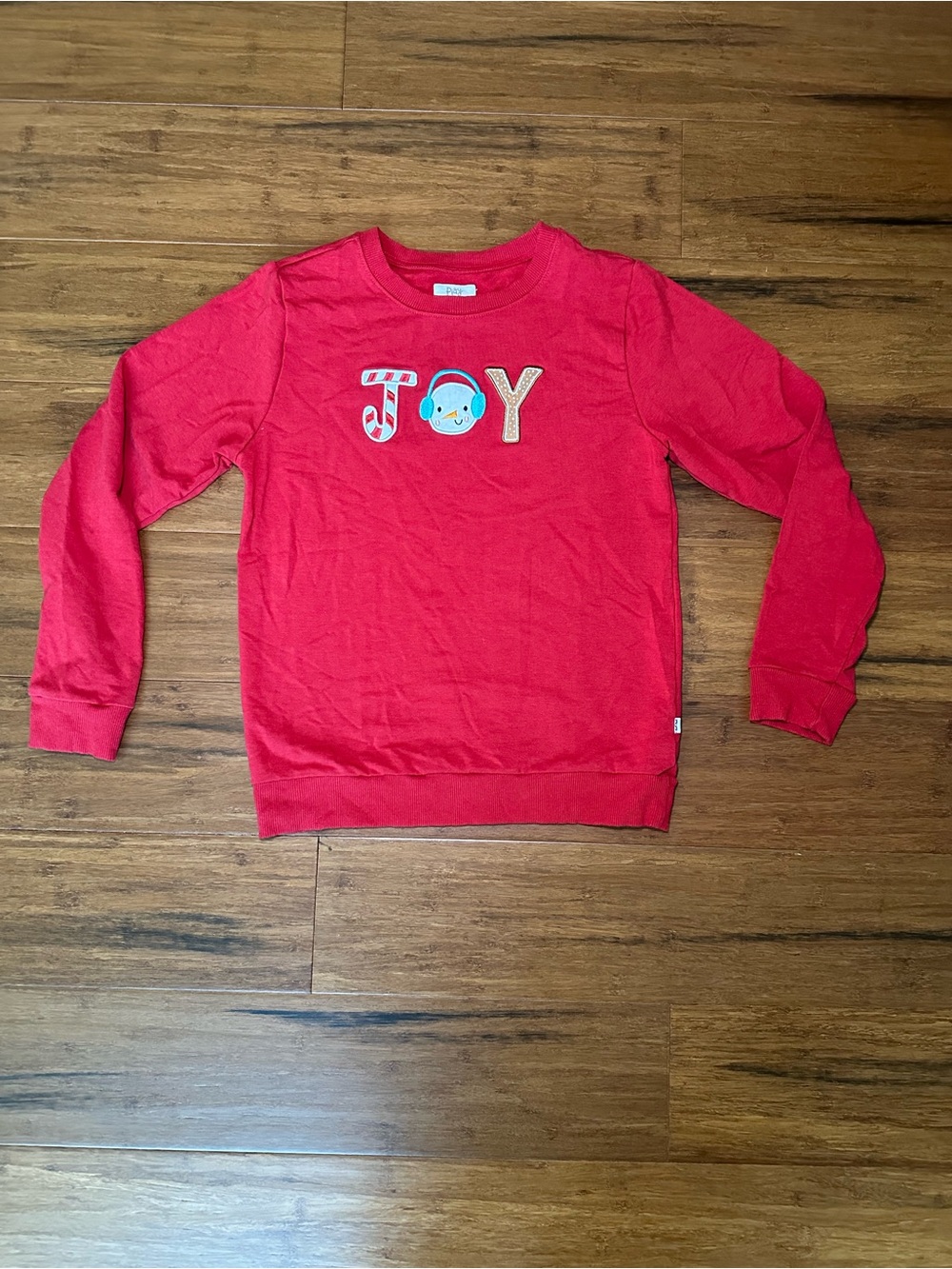 Little Sleepies PLAY Red 'JOY' Holiday Christmas Sweatshirt Bamboo Size 10